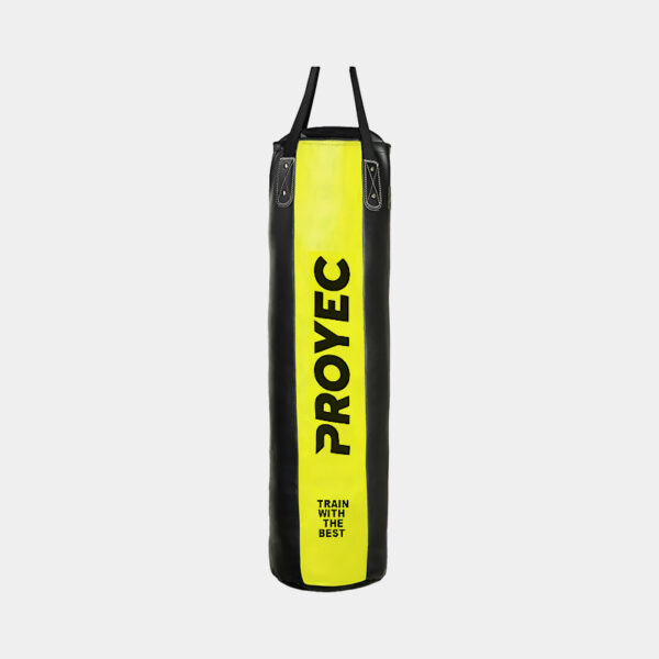Bolsa De Cuero Con Relleno Y Cadenas 1.20mts - Proyec (Negro/Amarillo)