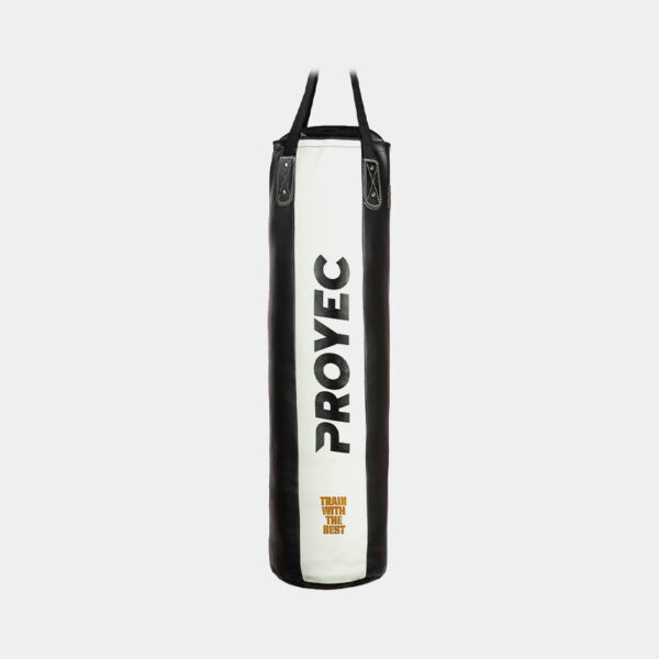 Bolsa De Cuero Con Relleno Y Cadenas 1.20mts - Proyec (Negro/Blanco)