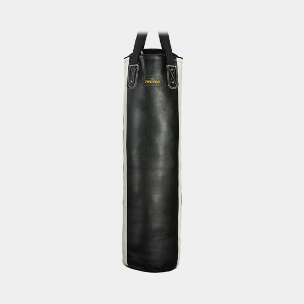 Bolsa De Cuero Con Relleno Y Cadenas 1.20mts - Proyec (Negro/Blanco)