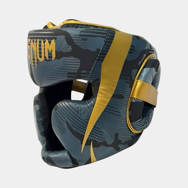 Cabezal Con Protección Pómulo Mentón - Venum Camo Gold (Gris/Dorado) - Imagen 2