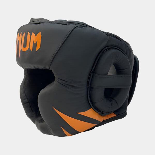 Cabezal Con Protección Pómulo Mentón - Venum Elite (Negro/Naranja) - Imagen 3