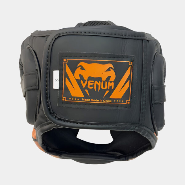 Cabezal Con Protección Pómulo Mentón - Venum Elite (Negro/Naranja) - Imagen 4