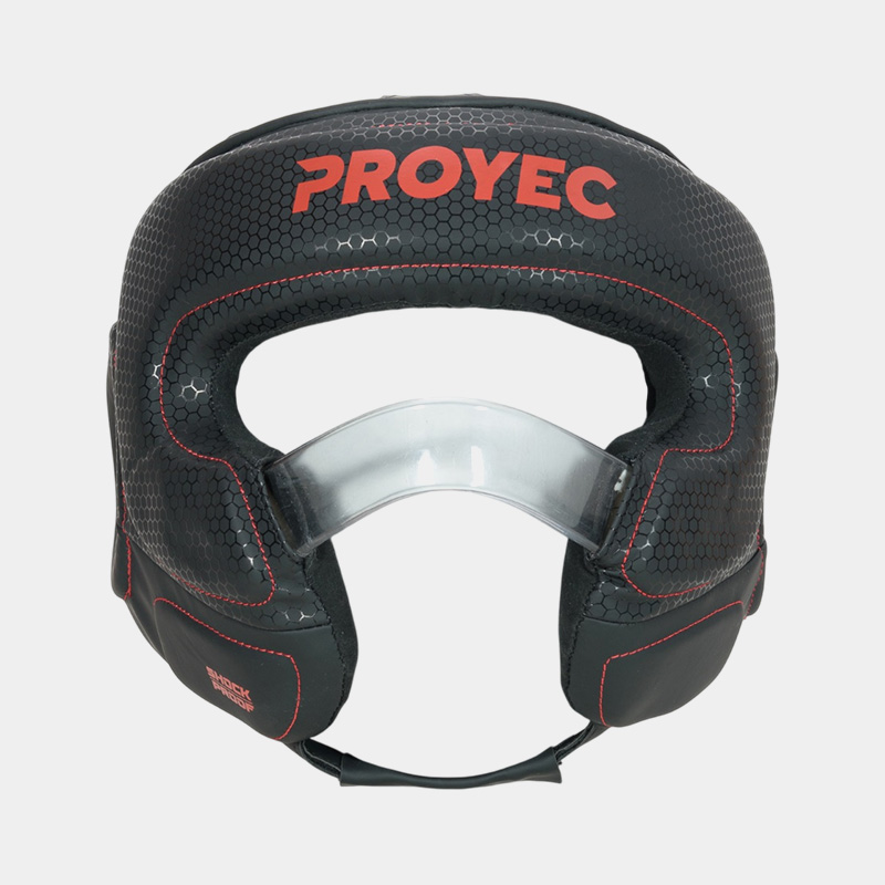 Cabezal De Boxeo Con Barra Acrílica - Proyec Guardian (Negro/Rojo)