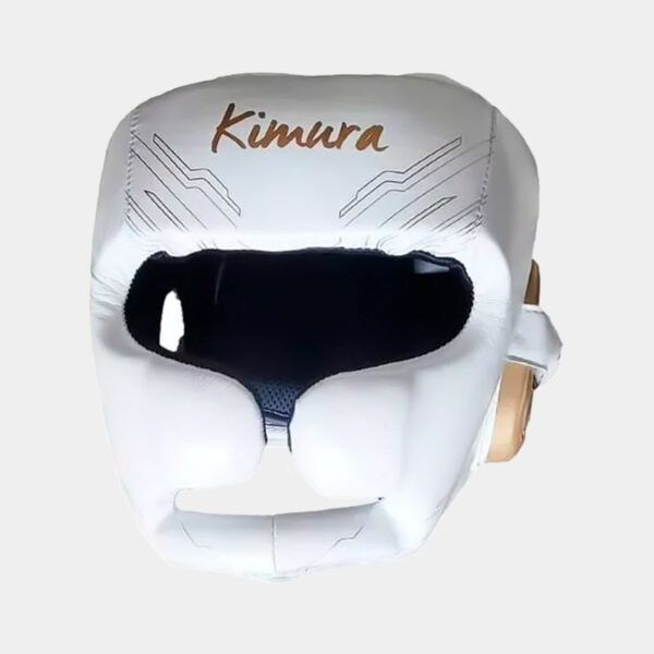 Cabezal De Boxeo Con Protección Pómulo Y Mentón - Kimura (Blanco)