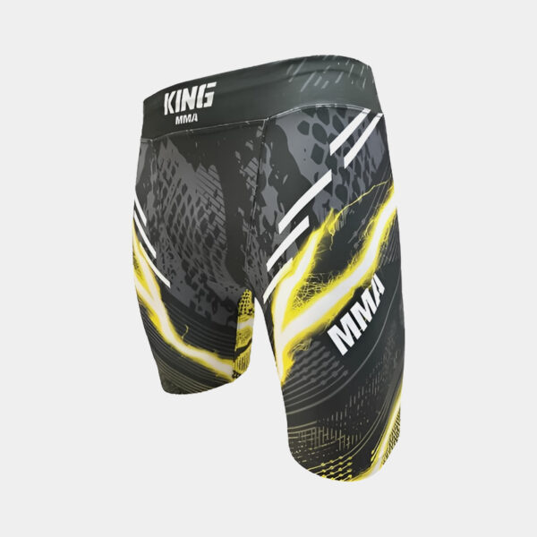 Calza Corta Deportiva - King MMA Serpent (Negro/Amarillo/Blanco) - Imagen 3