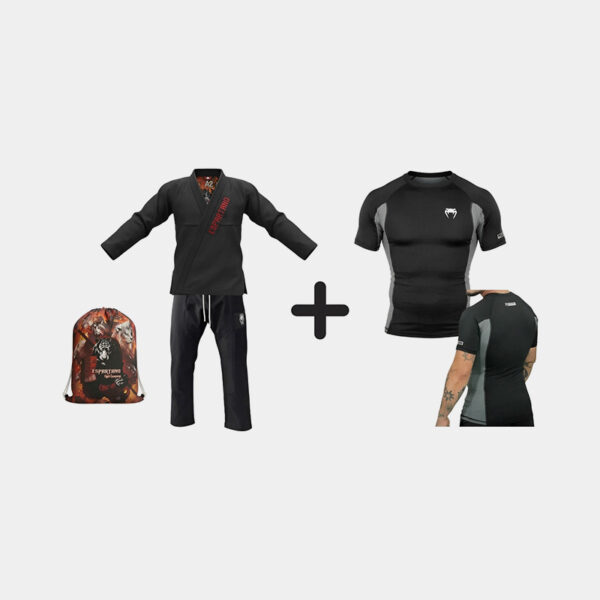 Combo Kimono Gi Jiu Jitsu Tiger Bjj + Rashguard Lycra Venum