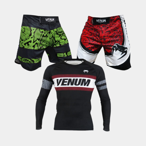 Combo Venum Amazonia Revolution: dos bermudas y un rashguard de la marca Venum