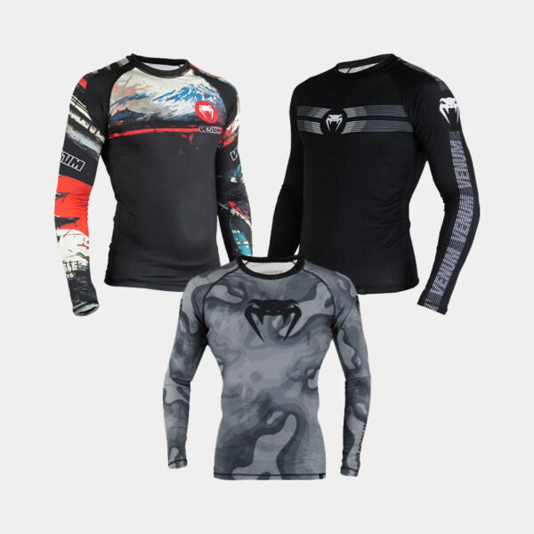 Combo Venum Rashguard: tres rashguard de la marca Venum