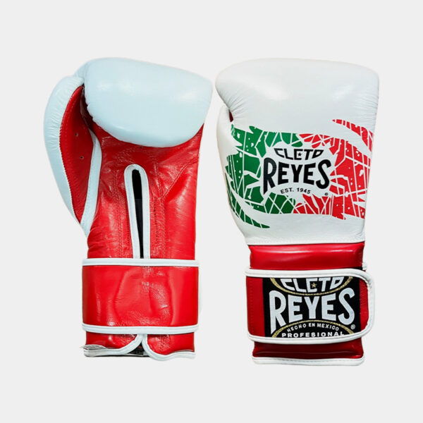 Guantes De Boxeo Con Cierre De Gancho Y Bucle - Cleto Reyes (Blanco/Rojo/Verde)