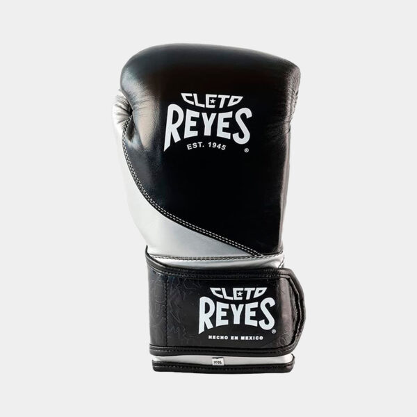 Guantes De Boxeo Cuero Natural - Cleto Reyes Alta Precisión (Negro/Plateado)