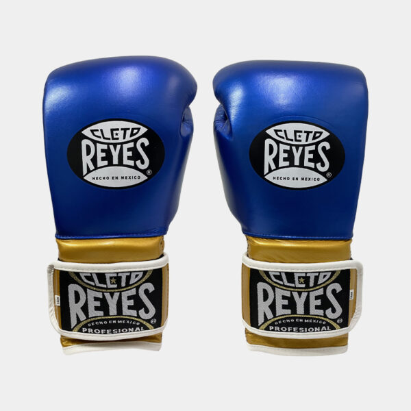 Guantes De Boxeo Cuero Natural - Cleto Reyes Blue Gold (Azul/Dorado)