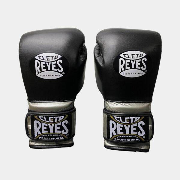 Guantes De Boxeo Cuero Natural - Cleto Reyes Tailcoat (Negro/Plata) - Imagen 2