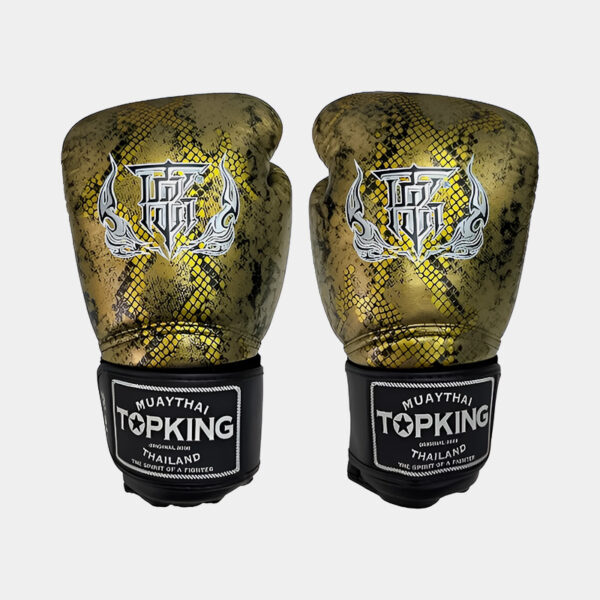 Guantes De Boxeo Cuero Vacuno - Top King Silver (Dorado)