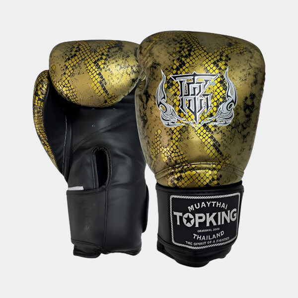 Guantes De Boxeo Cuero Vacuno - Top King Silver (Dorado)