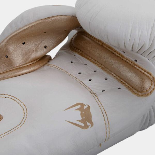 Guantes De Boxeo Cuero Vacuno - Venum Giant 3.0 (Blanco/Dorado)