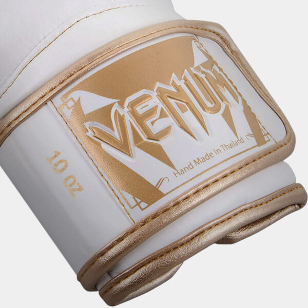 Guantes De Boxeo Cuero Vacuno - Venum Giant 3.0 (Blanco/Dorado)