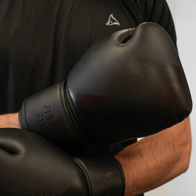 Guantes De Boxeo - Fibra Fitness Shadow (Negro)