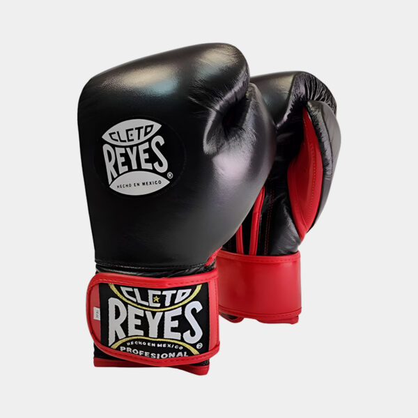 Guantes De Boxeo Profesionales De Cuero - Cleto Reyes (Negro/Rojo)