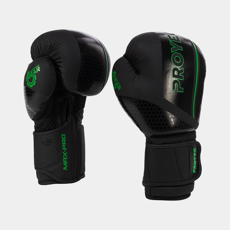 Guantes De Boxeo - Proyec Max Pro Performance Gear (Negro/Verde)