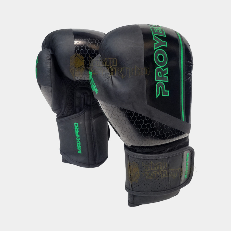 Guantes De Boxeo - Proyec Max Pro Performance Gear (Negro/Verde) - Imagen 2