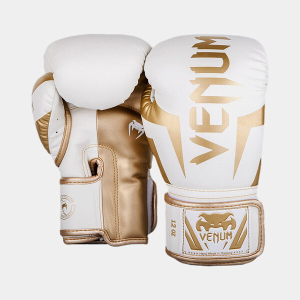Guantes De Boxeo - Venum Elite (Blanco/Dorado)