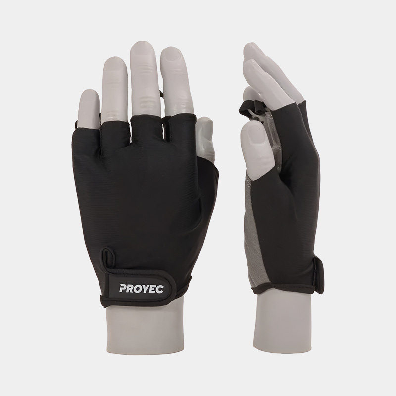Guantes De Gimnasio Ciclismo Pesas Spinning - Proyec (Negro/Gris) - Imagen 2