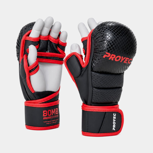 Guantes De MMA Grappling - Proyec Bomb (Negro/Rojo)
