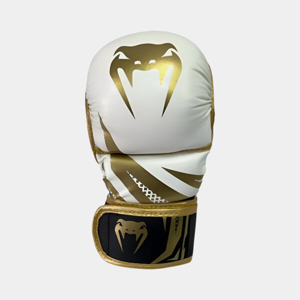 Guantes De MMA Grappling - Venum Challenger 3.0 (Blanco/Dorado/Negro) - Imagen 2