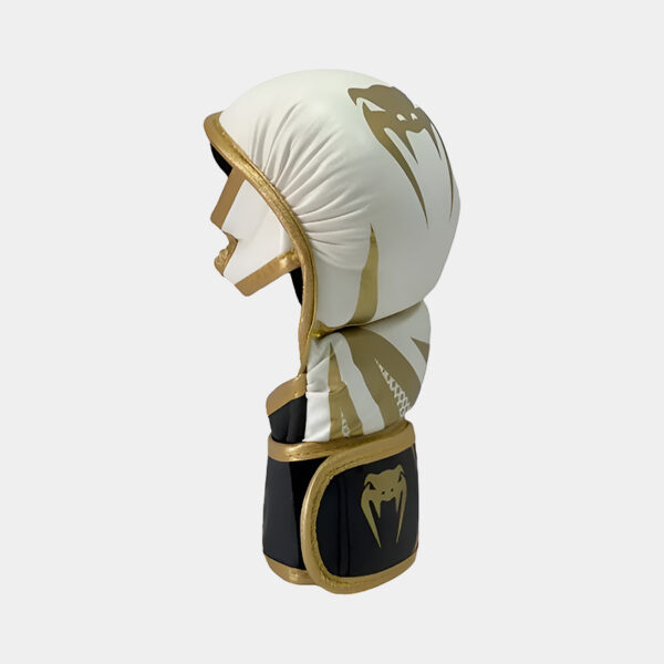 Guantes De MMA Grappling - Venum Challenger 3.0 (Blanco/Dorado/Negro) - Imagen 4
