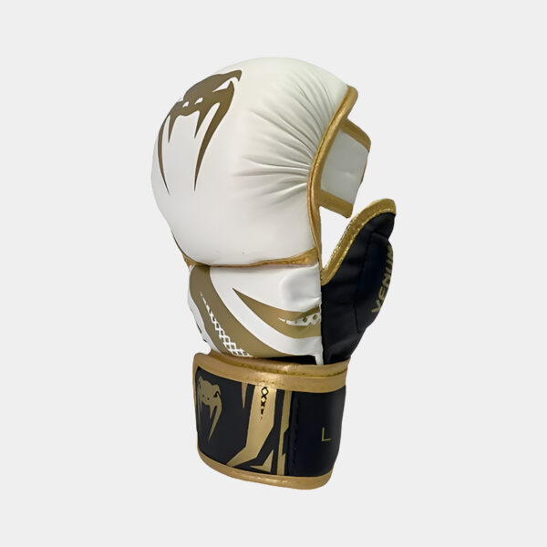 Guantes De MMA Grappling - Venum Challenger 3.0 (Blanco/Dorado/Negro) - Imagen 3