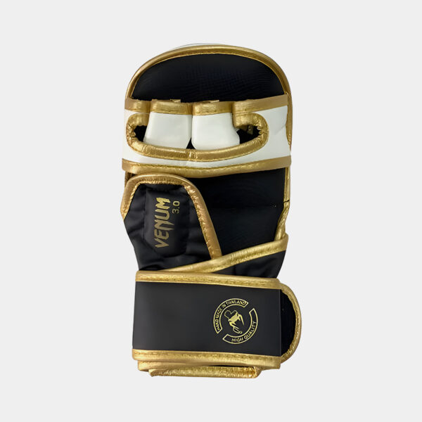 Guantes De MMA Grappling - Venum Challenger 3.0 (Blanco/Dorado/Negro) - Imagen 5