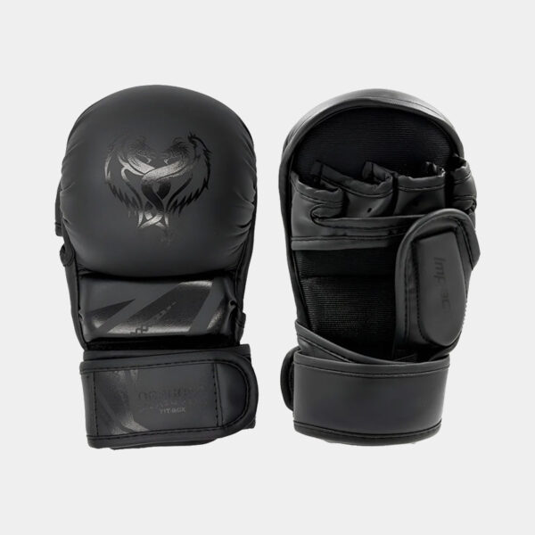 Guantes De MMA Vale Todo Grappling Sparring - Dragons Fit-Box (Negro)