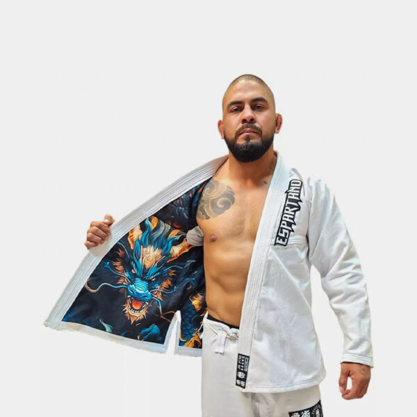 Kimono Gi Jiu Jitsu Dragon Fight Bjj - Espartano (Blanco)