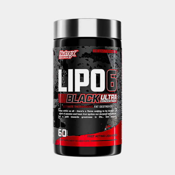 Lipo6 Black Ultra Concentrate Cafeína 60 Caps Sin Sabor Pote - Nutrex Formula USA