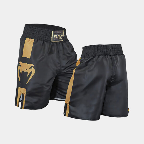 Pantalón De Boxeo - Venum Logo Performance (Negro/Dorado)