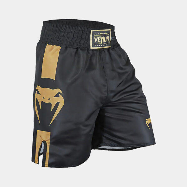 Pantalón De Boxeo - Venum Logo Performance (Negro/Dorado)
