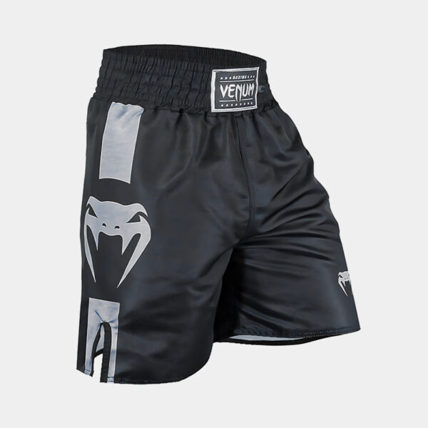 Pantalón De Boxeo - Venum Logo Performance (Negro/Plata)