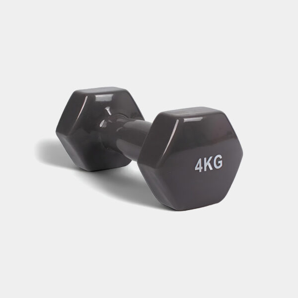 Par De Mancuernas Hexagonales Recubiertas De Vinilo 4kg CU - MIR Fitness (Gris)