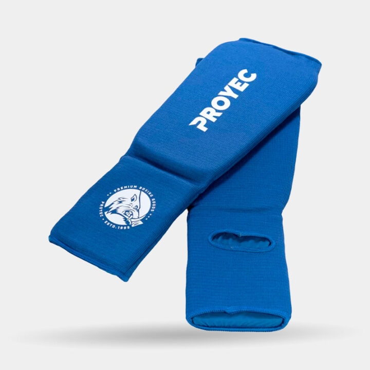Protector Tibial Con Empeine Elastizado - Proyec (Azul) | MMA Espartano
