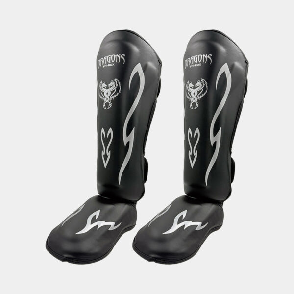 Protector Tibial - Dragons Fit-Box Pro Star (Negro/Plateado)