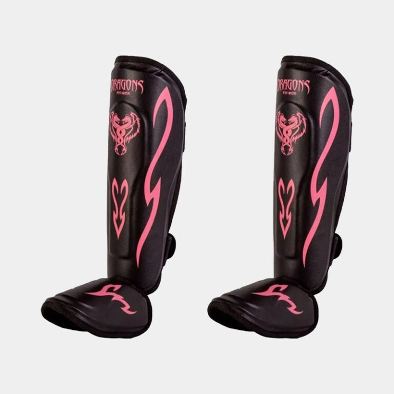 Protector Tibial - Dragons Fit-Box (Negro/Rosa) | MMA Espartano
