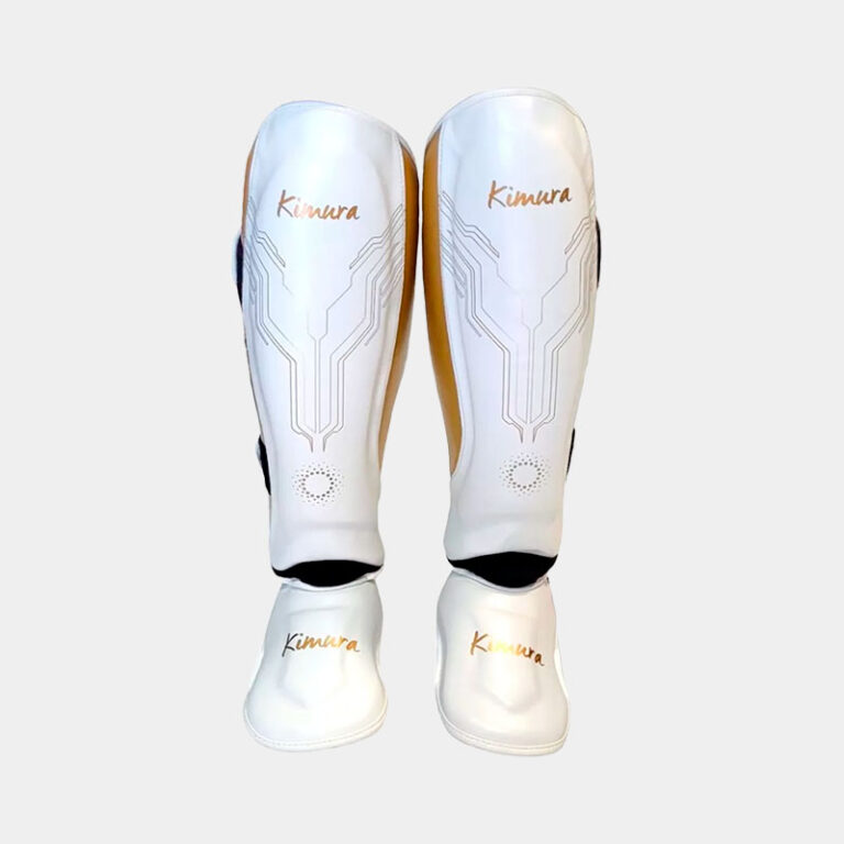 Protector Tibial - Kimura (Blanco/Dorado) | MMA Espartano