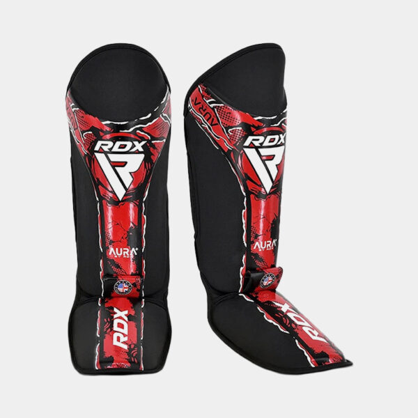 Protector Tibial Rigido - RDX F17 Shin Instep (Negro/Rojo)