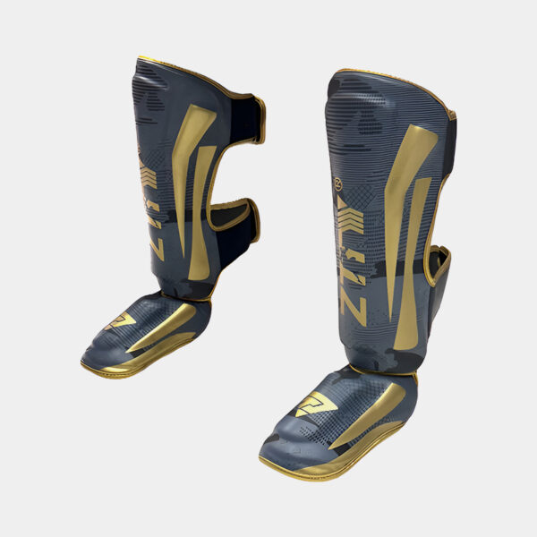 Protector Tibial Rigido - Ztty (Gris/Dorado) - Imagen 2