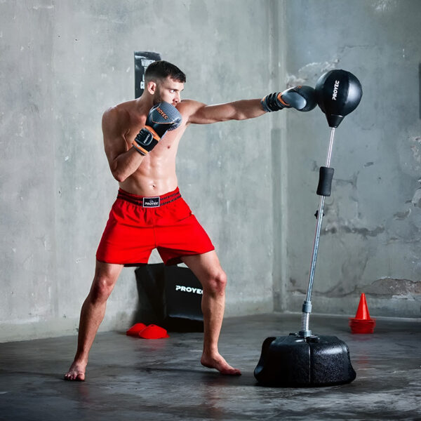 Puching Ball Piso Pera Base De Boxeo - Proyec (Negro)