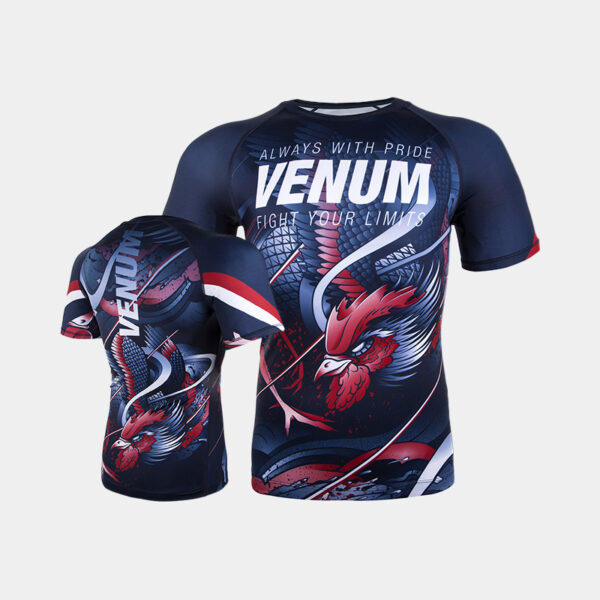 Rashguard M/C Termica - Venum Rooster (Azul/Naranja)