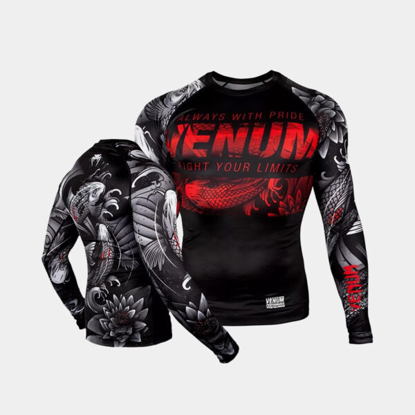 Rashguard ML Remera Termica - Venum Koi 2.0 (Negro/Rojo)