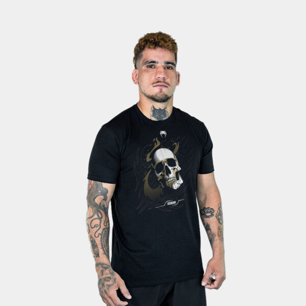 Remera M/C Deportiva Algodón - Venum Skull Savage Series (Negro)