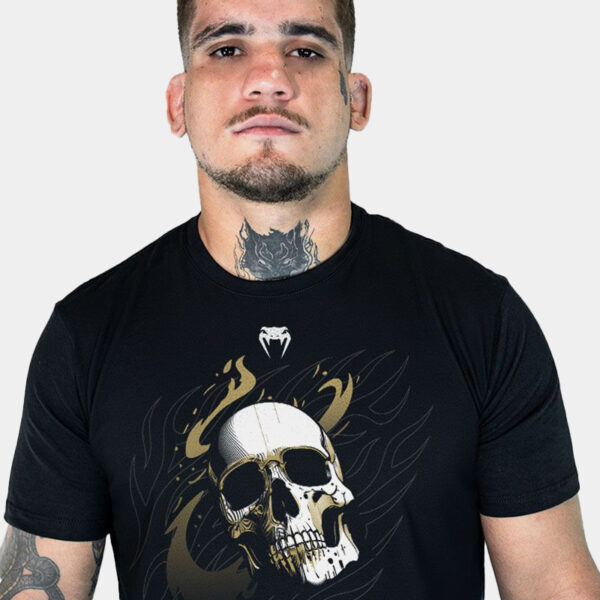 Remera M/C Deportiva Algodón - Venum Skull Savage Series (Negro)