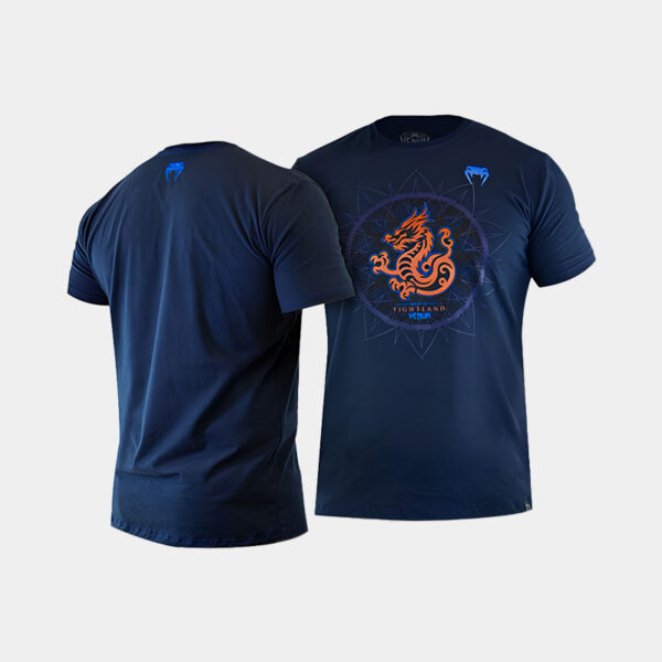 Remera MC Deportiva Algodón - Venum Dragon Mandala (Azul Oscuro)